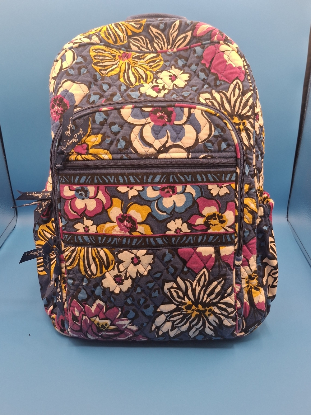 Vera Bradley Navy Floral Quilted Backpack
